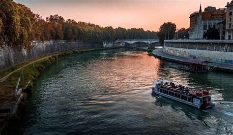 Tiber river at sunset | Sunset, River, Canal