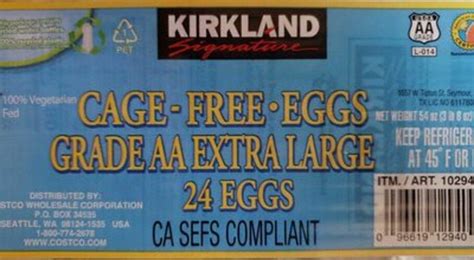 Kirkland Signature Grade AA Extra Large Eggs Cage Free - 56 g ...