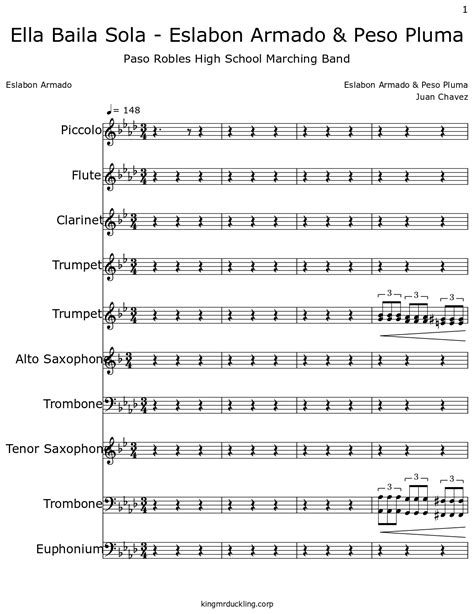 Ella Baila Sola - Eslabon Armado & Peso Pluma - Sheet music for Piccolo, Flute, Clarinet ...