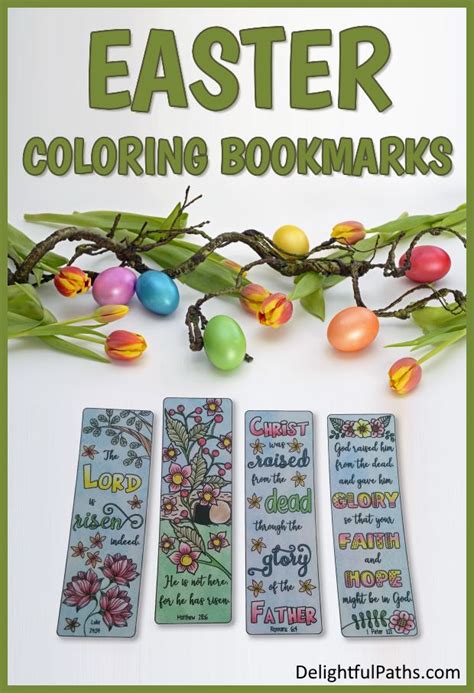 Easter Coloring Bookmarks with Bible Verses - Delightful Paths