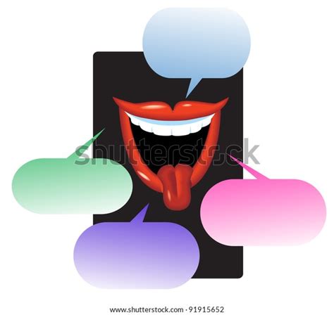 Blabbing Mouth Cartoon Balloons Stock Vector (Royalty Free) 91915652 | Shutterstock