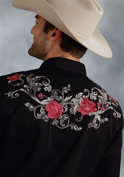 Mens Embroidered Western Shirt - "Baroque Rose" | Men shirt style ...