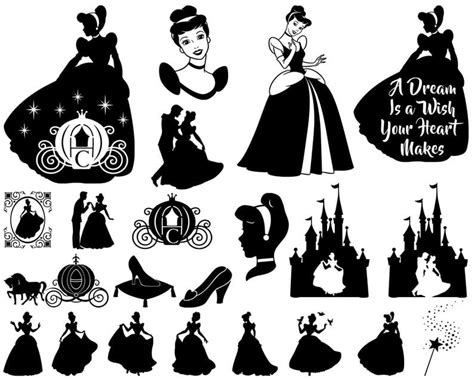 Princess Svg Silhouette Svg Disney Svg Cinderella Cut File Cinderella ...