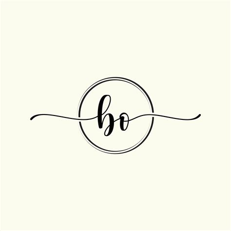 initial handwriting BO logo template Illustration. BO Letter beauty ...