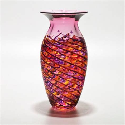 Colourful Glass Art Vases I 'Optic Rib Urn' by Michael Trimpol I Boha Glass