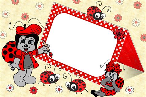 Children Frame with Adorable Ladybugs