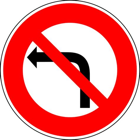 Download No Left-Turn, Traffic Sign, Sign. Royalty-Free Vector Graphic ...