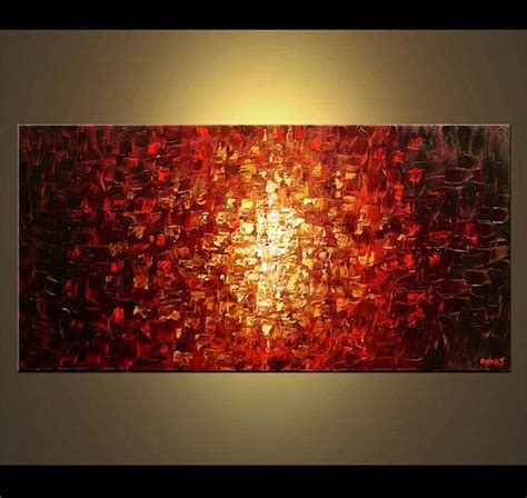 Modern Textured Abstract Painting Original Red Palette Knife Painting ...