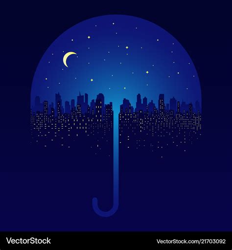 Night city silhouette Royalty Free Vector Image