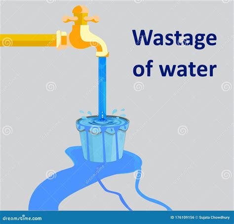 Wastage Of Water Theme. Wastage Of Water From Running Tap As Sink Is ...