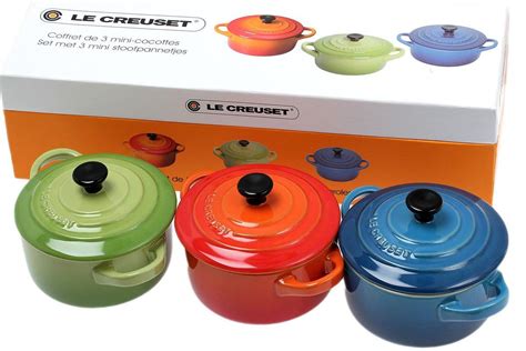 Le Creuset 3 Mini Cocottes 10 cm, grün-blau-rot | Günstiger shoppen bei ...