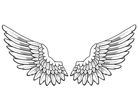 Angel Wings 3 Coloring Page - Free Printable Coloring Pages for Kids