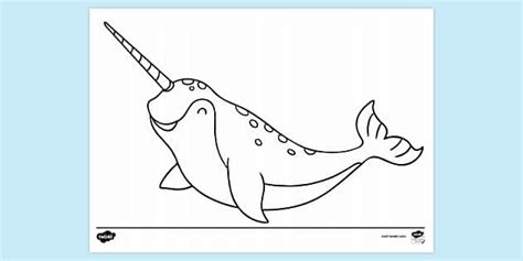 Narwhal Colouring Sheet - Primary Resources (teacher made)