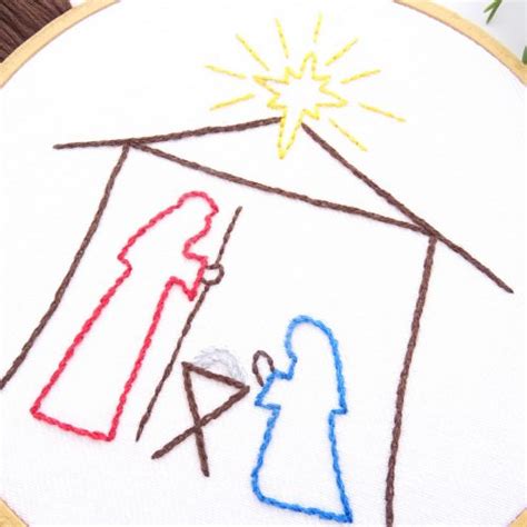 Christmas Nativity Hand Embroidery Pattern - Wandering Threads Embroidery