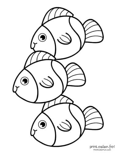 Top 100 fish coloring pages: Cute free printables - Print Color Fun!