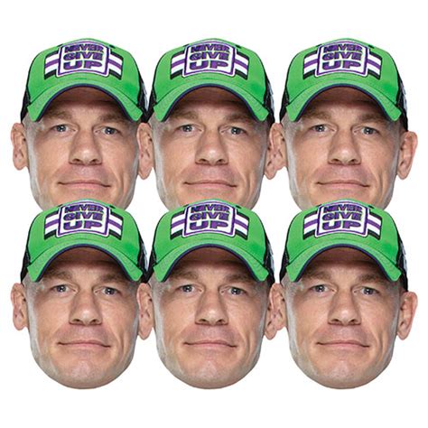 WWE John Cena Cardboard Face Masks - Pack of 6 | Partyrama