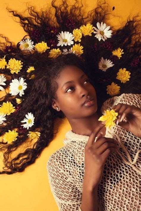 Beauty with flowers in 2020 | Black girl aesthetic, Portrait, Photoshoot