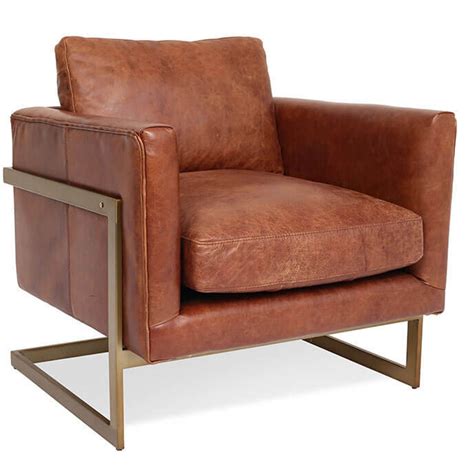 London Modern Cognac Leather Club Chair | Zin Home