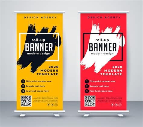 Free Vector | Abstract roll up banner standee template design