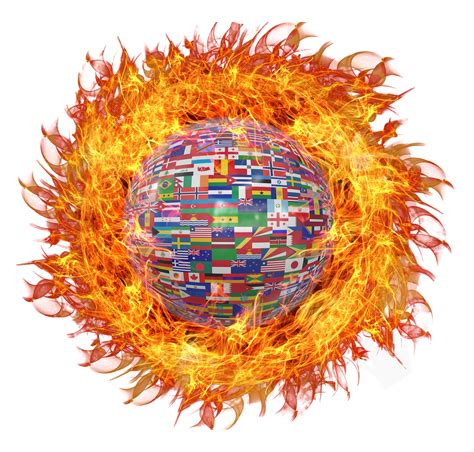 Globe with World Flags on Fire PNG Image - PurePNG | Free transparent ...