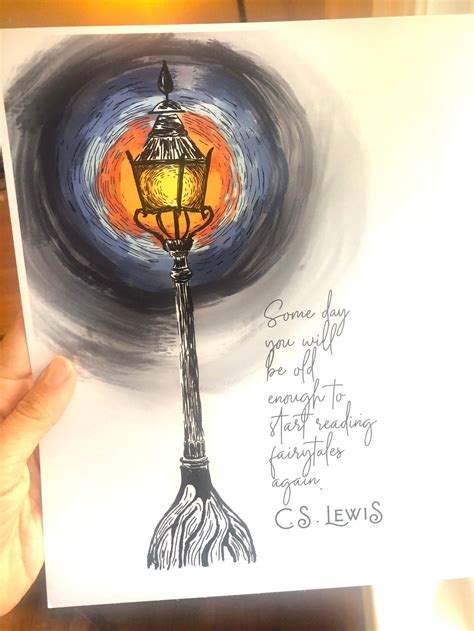 C.S. Lewis Quote Art Narnia Art Narnia Lamp Post Literary - Etsy