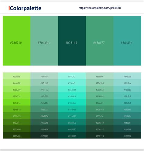 1 Latest Color Schemes with Lima And Deep Sea Green Color tone combinations | 2024 | iColorpalette