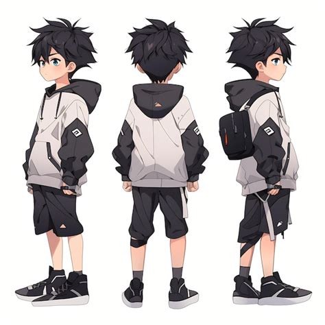 Premium AI Image | Trendy Anime Boy Character Turnaround Concept Art ...