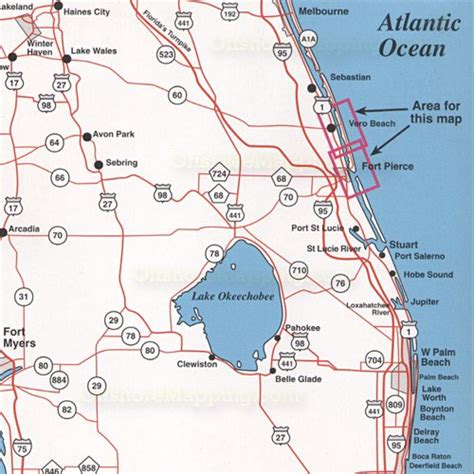 Top Spot Fishing Map N216, Fort Pierce to Vero Beach