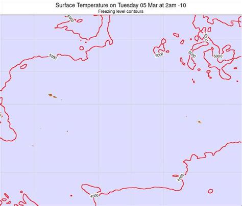 Cook Islands Surface Temperature on Tuesday 07 Sep at 2am CKT