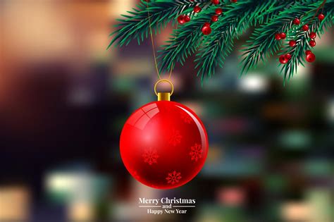 Christmas tree branches with ornament 672660 Vector Art at Vecteezy