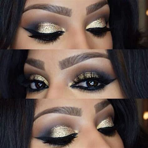 Bright, gold glitter! Makeup Goals, Makeup Inspo, Makeup Tips, Beauty Makeup, Exotic Makeup ...