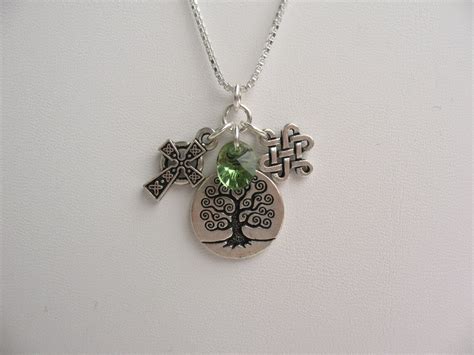 Celtic Tree of Life Necklace With Celtic Cross Charm, Celtic Eternity ...