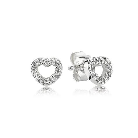 PANDORA Open Heart Stud Earrings in Silver (Metallic) - Lyst