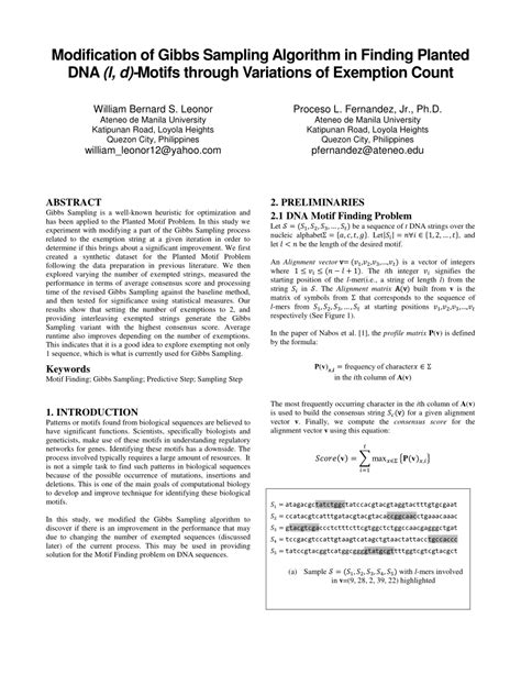 (PDF) Modification of Gibbs Sampling Algorithm in Finding Planted DNA ...