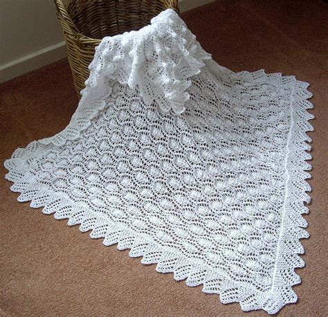 Beautiful Baby Shawl Blanket Hand Knitted in A Lace Medallion Pattern ...