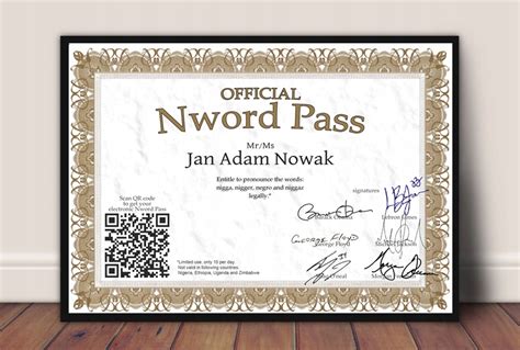 N-word Pass - Personalizowany certyfikat PREZENT - porównaj ceny ...