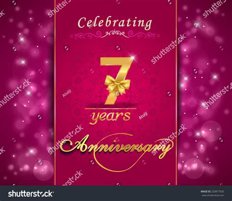 7 Year Anniversary Celebration Sparkling Card Stock Vector (Royalty Free) 220877926 | Shutterstock