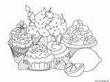 Beautiful Sweet Cupcakes Coloring Pages Printable sketch template