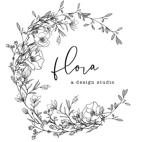 Flora Sketch Logo / Modern Logo / Floral Logo / Flower Logo / | Etsy ...