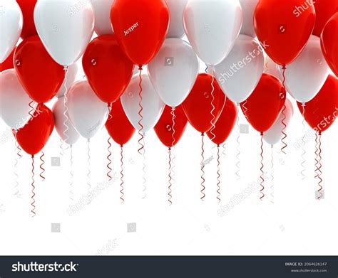 Celebration Background Red White Balloons 3d Stock Illustration 2064626147 | Shutterstock