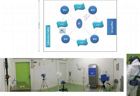 Setup of the room for experimental Aspergillus contamination. The upper ...