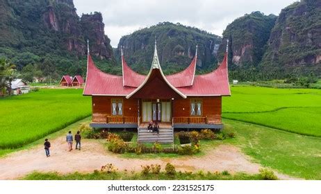 Minangkabau House Rumah Gadang Beautiful Landscape Stock Photo ...