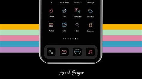 100 App Icons IOS 14 Minimal Neon Icons dark - Etsy