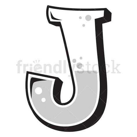 Graffiti Letter J Cartoon Vector Clipart - FriendlyStock