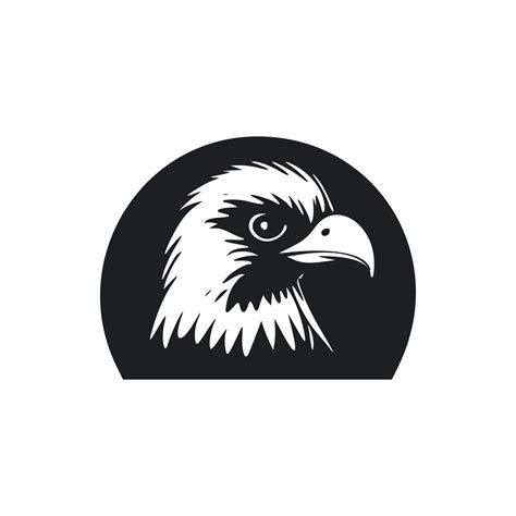 Black and white simple logo with adorable eagle 19978593 Vector Art at ...