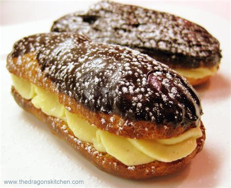 Chocolate Painted Eclairs With French Vanilla Cream | Eclairs, Eclair cream puff, French vanilla