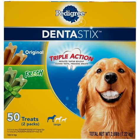 Pedigree Dentastix Large Dental Dog Treats, Original and Fresh Variety ...