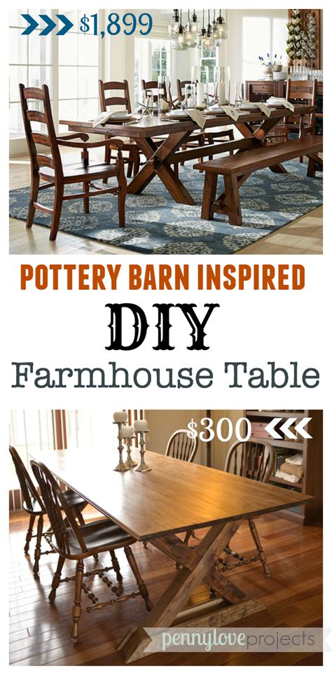 DIY Pottery Barn Inspired Farmhouse Table - The Weathered Fox