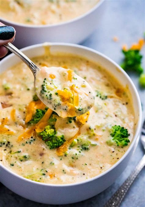 Creamy Broccoli Cheddar Soup - The Chunky Chef