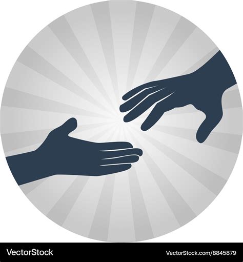 Helping hands flat icon Royalty Free Vector Image